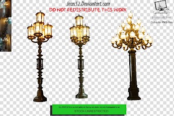 Streetlights, three lighted lamp posts transparent background PNG clipart