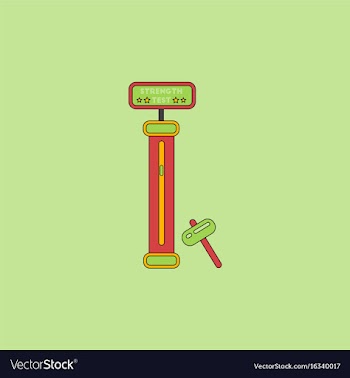 Strength tester test your strength amusement game vector image