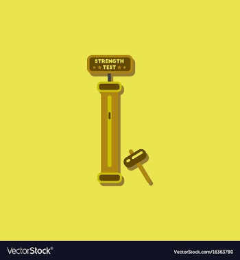 Strength tester test your strength amusement game vector image