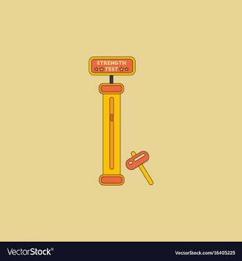 Strength tester test your strength amusement game vector image