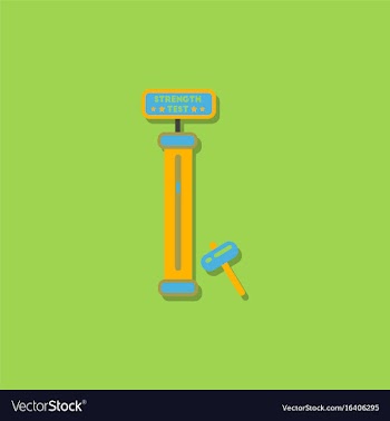 Strength tester test your strength amusement game vector image