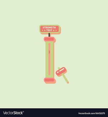 Strength tester test your strength amusement game vector image