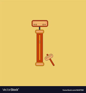 Strength tester test your strength amusement game vector image
