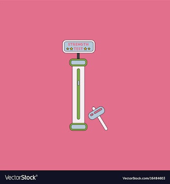 Strength tester test your strength amusement game vector image