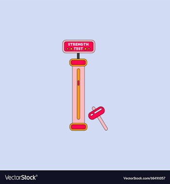 Strength tester test your strength amusement game vector image