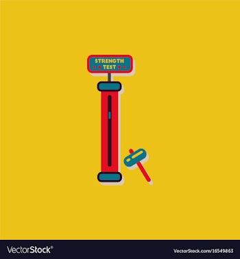 Strength tester test your strength amusement game vector image