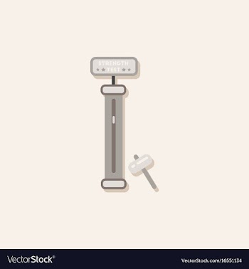Strength tester test your strength amusement game vector image