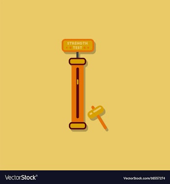 Strength tester test your strength amusement game vector image