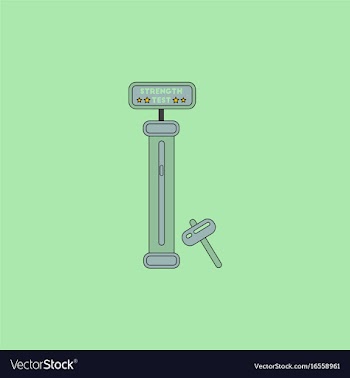 Strength tester test your strength amusement game vector image
