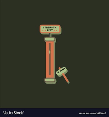 Strength tester test your strength amusement game vector image