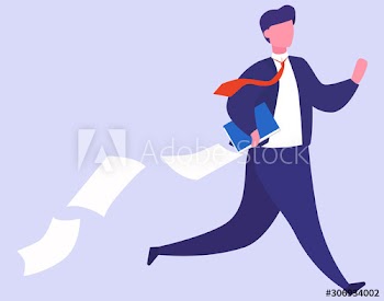 Stress at work and deadline concept