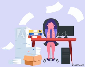 Stress at work and deadline concept