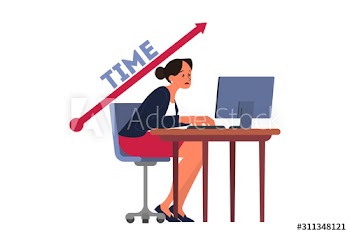 Stress at work and deadline concept