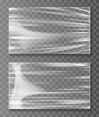 Stretched cellophane banner crumpl folded texture Free Vector