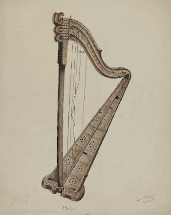 Stringed Harp (ca.1939) by Grace | Free Photo - rawpixel
