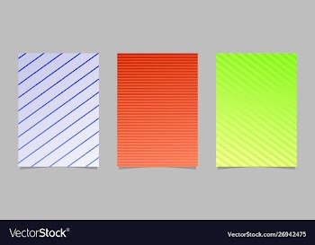 Stripe pattern page template set - abstract vector image