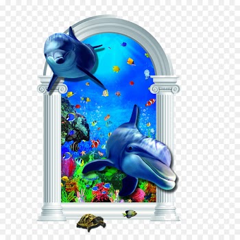 Striped dolphin Common dolphin - 3D backdrop 