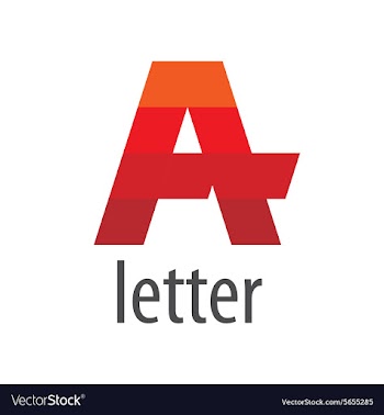  					Striped logo red letter A vector image														