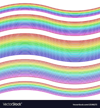 Striped rainbow waves - design element set vector image