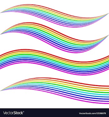 Striped rainbow waves vector image