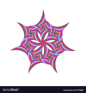 Striped rotated fractal circular symbol design vector image