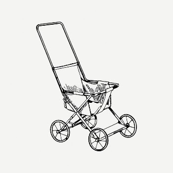 Stroller clipart, vintage  illustration | Free PSD Illustration - rawpixel