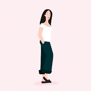 Strong Asian woman full body vector | Free stock vector - 524229