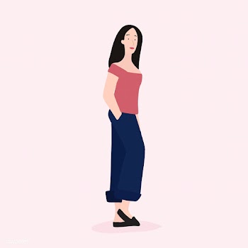 Strong Asian woman full body vector | Free stock vector - 524249