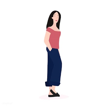 Strong Asian woman full body vector | Free stock vector - 524262