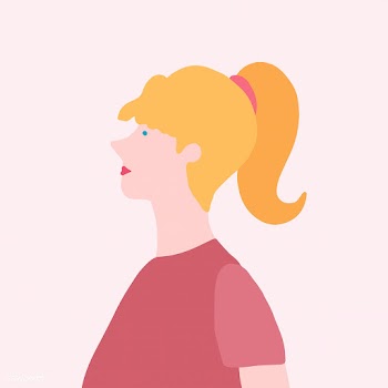 Strong blond woman in profile vector | Free stock vector - 524168