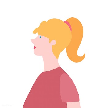 Strong blond woman in profile vector | Free stock vector - 524186