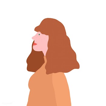 Strong brown haured female in profile vector | Free stock vector - 524238
