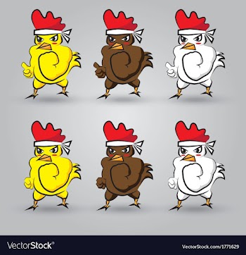  					Strong chicken vector image														