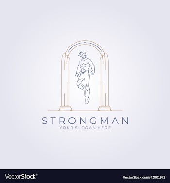 strong man super hero line art outline minimal
