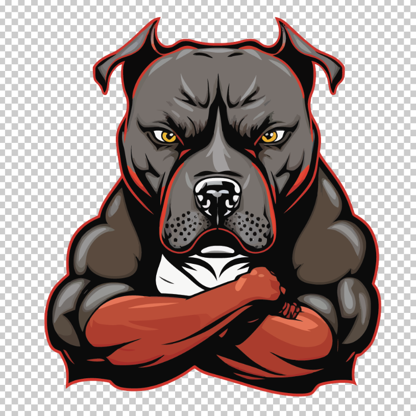Strong pitbull vector logo - ai generated - transparent background