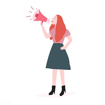 Strong woman shouting out her message vector | Free stock vector - 524233