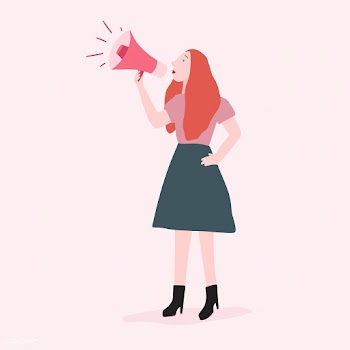 Strong woman shouting out her message vector | Free stock vector - 524271
