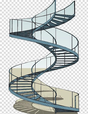 Structural steel Stairs Building Steel frame, Modern glass rotating stairs transparent background PNG clipart