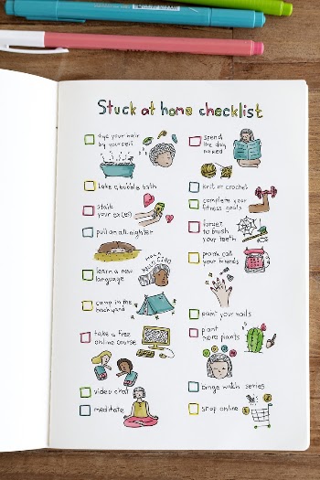 Stuck at home checklist in a notebook | Free Photo - rawpixel