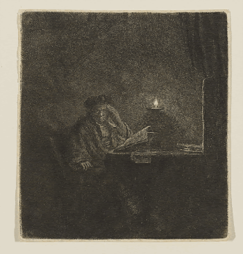 Student at a Table by Candlelight. | Free Photo - rawpixel