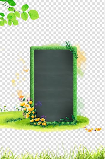 Student Blackboard Learn, Small green chalkboard with flowers transparent background PNG clipart