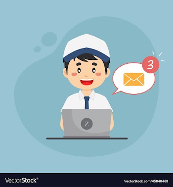 student checking email inbox