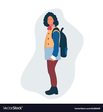 student girl with backpack