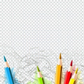 Student School , Colored pencils, several color of pencil color transparent background PNG clipart