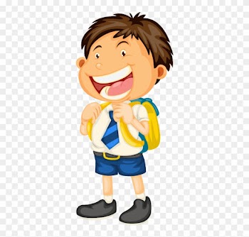 Student School Uniform Clip Art - Boy Going To School Cartoon