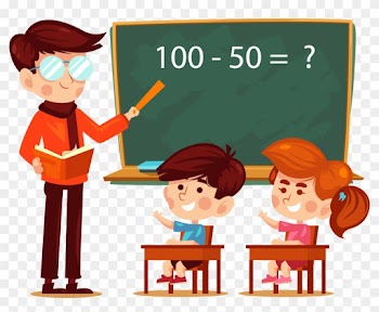 Student Teacher Learning Addition Classroom - Teacher Classroom Cartoon Png