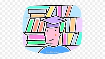 Student With A Graduation Cap Royalty Free Vector Clip - Library