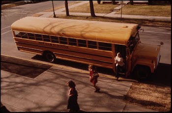 Students Arriving by Schoolbus at Cathedral | Free Photo - rawpixel