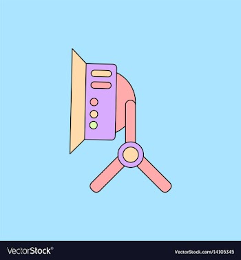 Studio table lamp in flat vector image