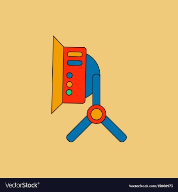 Studio table lamp in flat vector image